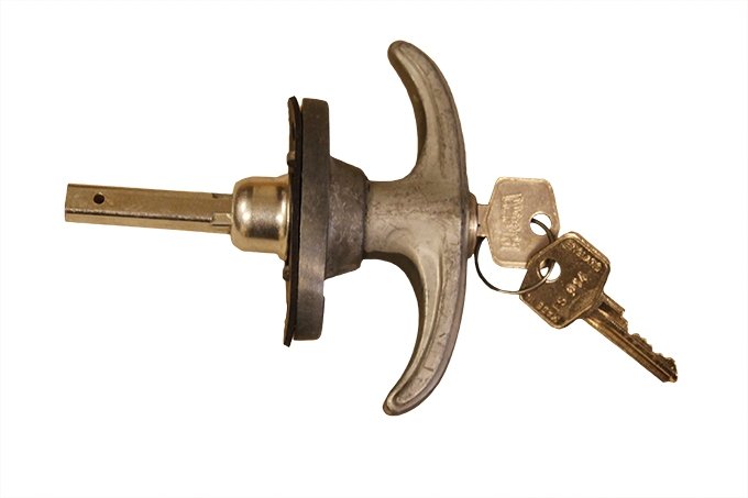 Klamka zewnętrzna z zamkiem i kluczykami klapy tył góra LR SIII