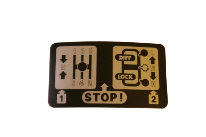 Naklejka informacyjna manualnej skrzyni biegów Discovery / RR