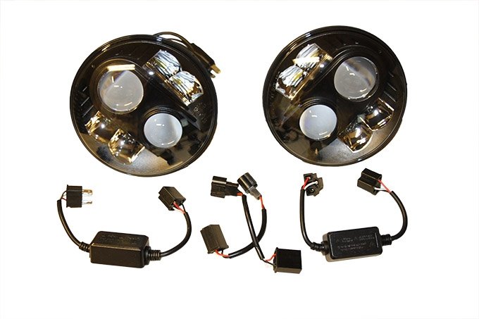 Komplet reflektorów ledowych Defender / Defender od 2007 / RR (czarne)