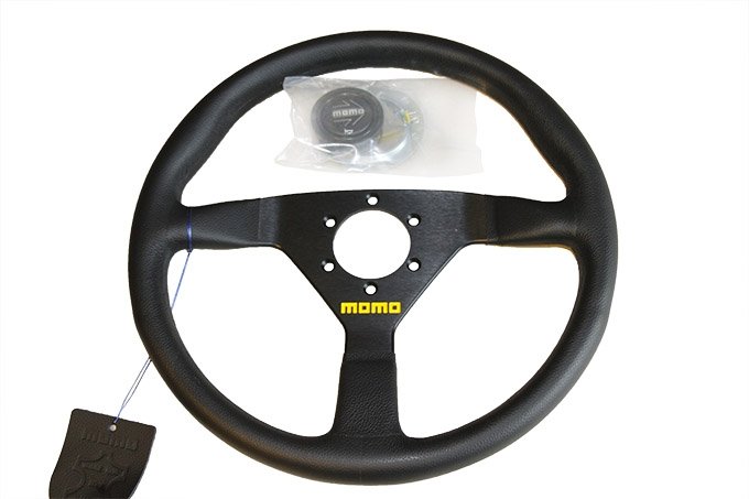 Kierownica Momo 350mm czarna skórzana