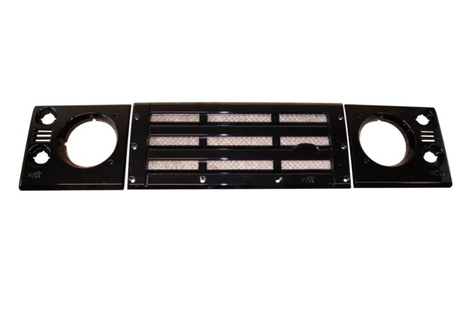 Komplet maskownic chłodnica + reflektory Defender (Premium Java Black)