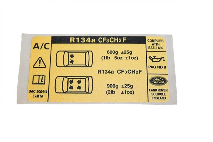Naklejka informacyjna pod maską Discovery 3 / RR Sport