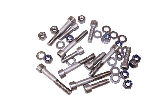 Komplet śrub i nakrętek montażowych zawiasów drzwi tył (piate) Defender (nierdzewne)