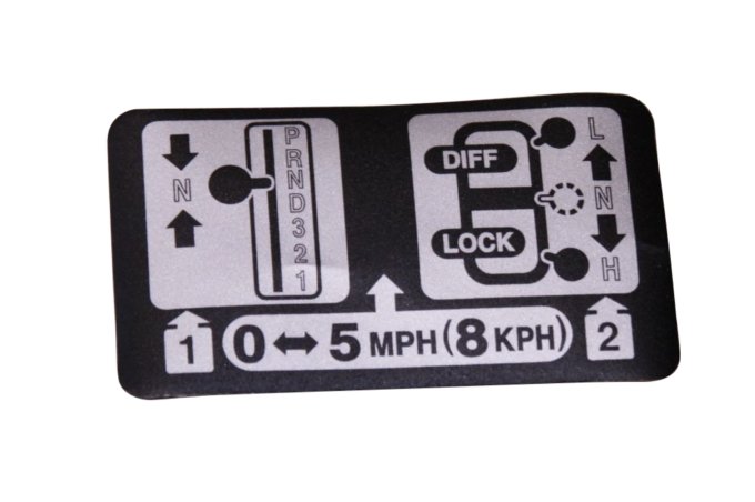 Naklejka informacyjna automatycznej skrzyni biegów Discovery / RR