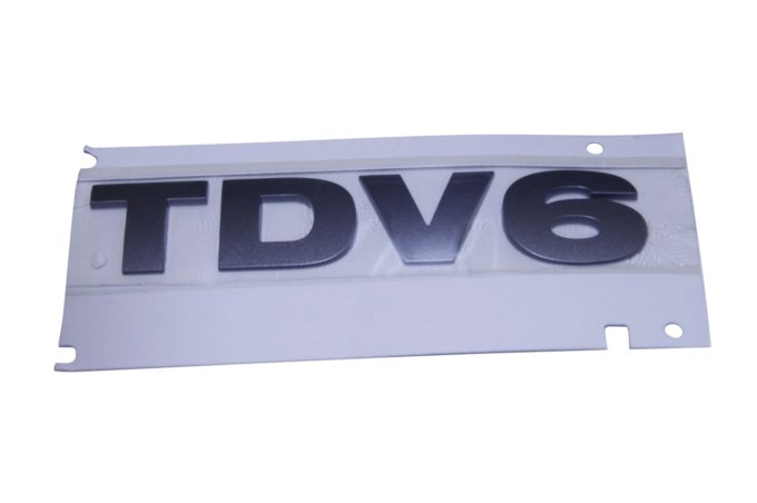 Naklejka "TDV6" klapy tył Discovery 3 od 2006 (VIN:6A376900) / Discovery 4 do 2013 (VIN:DA999999) (Brunel Metallic)