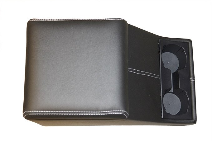 Cubby Box Defender (schowek między siedzeniami) czarny z białym obszyciem