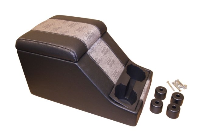 Cubby Box Defender (schowek między siedzeniami) szary vinyl z logo Land Rover