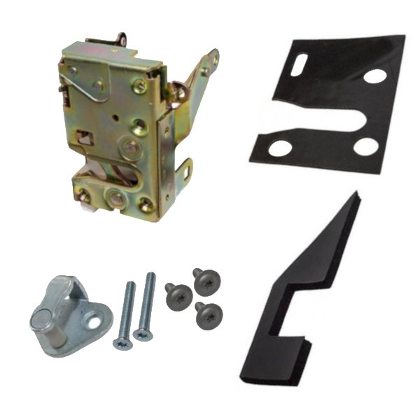 Komplet zamka drzwi tył prawe Defender z ryglem, śrubami i uszczelkami