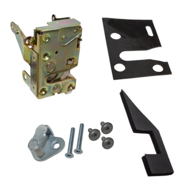 Komplet zamka drzwi tył lewe Defender z ryglem, śrubami i uszczelkami