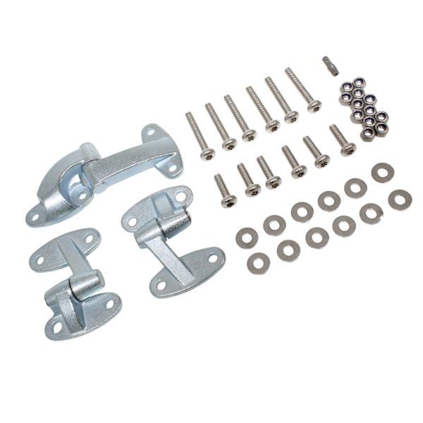 Zestaw zawiasów drzwi tył (piąte) LR SIII / Defender / Defender od 2007 śruby ze stali nierdzewnej