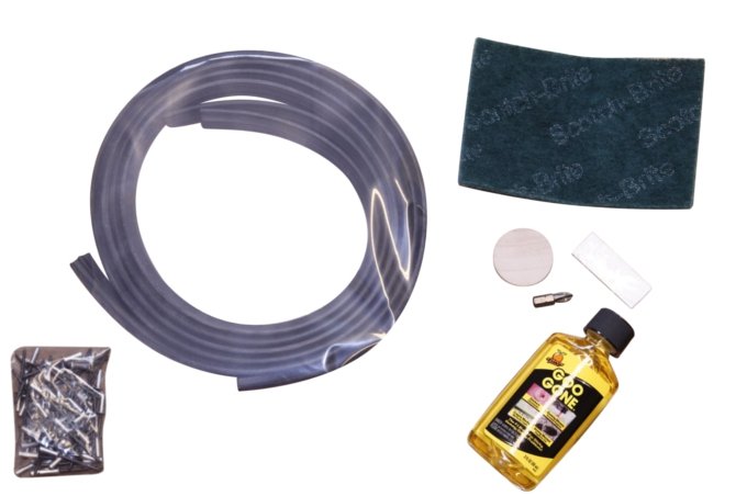 Komplet uszczelek szyb przesuwnych tył bok (dwie strony) Defender do 2001 (ramka szyby nitowana do karoserii)