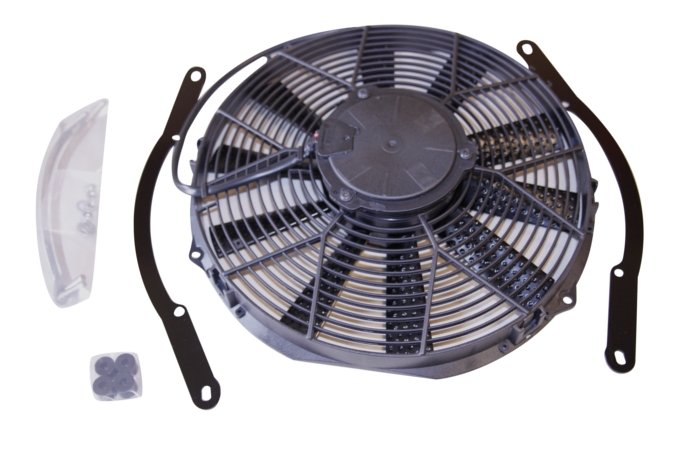 Wentylator elektryczny chłodnicy klimatyzacji kompletny z silnikiem Discovery II