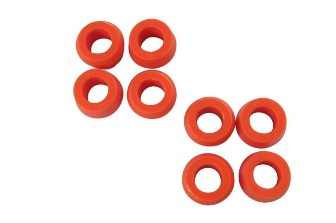 Guma zamocowania amortyzatora tył góra RR do 87 / końcówki drążka stabilizatora RR / Discovery / Defender (8 szt.) Polybush