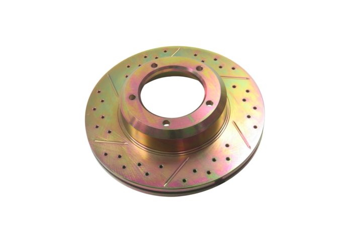 Tarcza hamulcowa przód Defender / Discovery / RR wentylowana (wiercone i nacinane) Terrafirma
