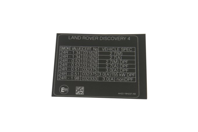 Naklejka informacyjna pod maską Discovery 4