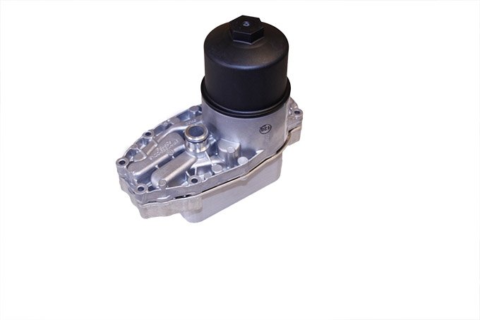 Podstawa filtra oleju z chłodnicą i filtrem 3,0 V6 diesel (bez Low MT ROW, bez Gen2) Discovery 4 / RR Sport / RR L405 / RR Sport od 2014