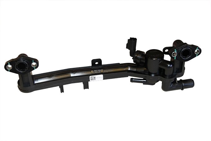 Króciec układu ogrzewania od silnika do przewodu wejściowego nagrzewnicy z czujnikiem temperatury wody benzyna 5,0 V8 Discovery 4 / RR L322 / RR L405 do 2017 (VIN:HA999999) / RR Sport / RR Sport od 2014 do 2017 (VIN:999999)