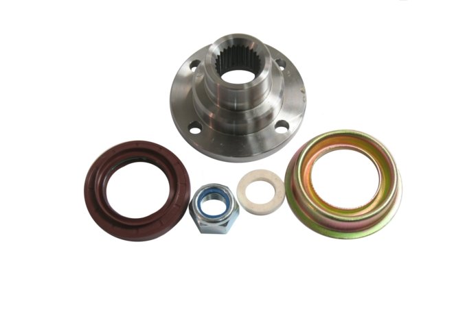 Flansza reduktora LT przód od 32D kpl. Defender / Discovery (flansza + simering + nakrętka)