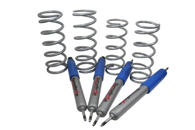 Zestaw zawieszenia Terrafirma Medium Load - Pro Sport (+2") Defender 110/130 (amortyzatory + sprężyny / wymaga dyslokatorów)