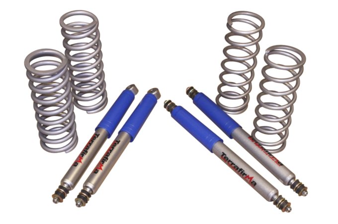 Zestaw zawieszenia Terrafirma Heavy Load - Pro Sport (+2") Defender 90 / Discovery / RR (amortyzatory + sprężyny / wymaga dyslokatorów)