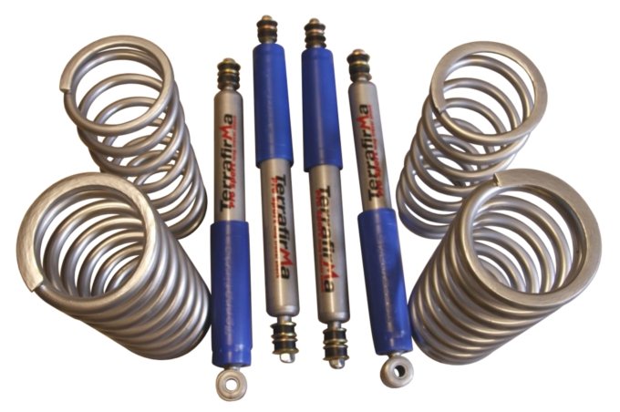 Zestaw zawieszenia Terrafirma Heavy Load - Pro Sport (+2") Defender 110/130 (amortyzatory + sprężyny)