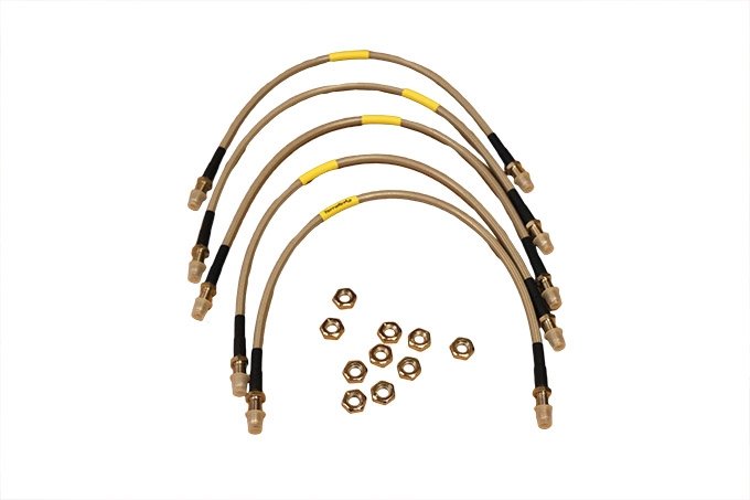 Przewody hamulcowe w oplocie metalowym Discovery do 92 kpl. na auto (50mm dłuższe) Terrafirma