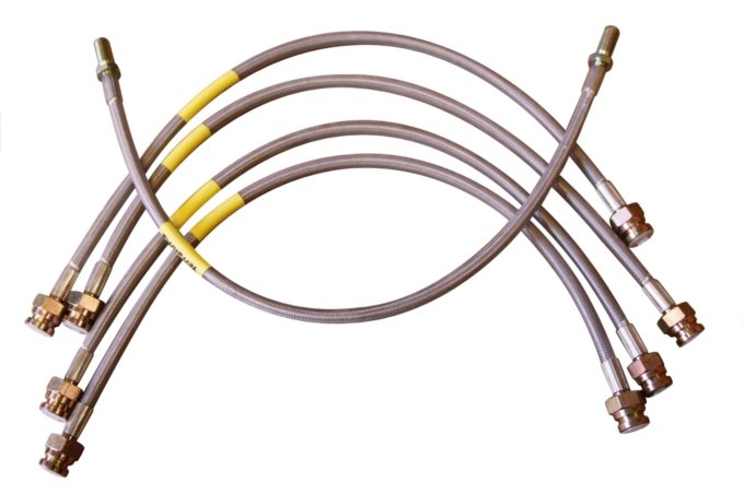 Przewody hamulcowe w oplocie metalowym Discovery od 92 do 94 kpl. na auto (50mm dłuższe) Terrafirma