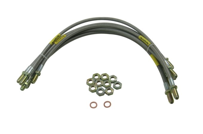 Przewody hamulcowe w oplocie metalowym RR od 90 do 92 kpl. na auto (50mm dłuższe) z ABS Terrafirma