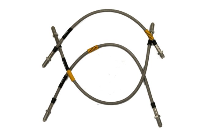 Przewody hamulcowe w oplocie metalowym Defender 90 od 94 do 98 kpl. na auto (50mm dłuższe)