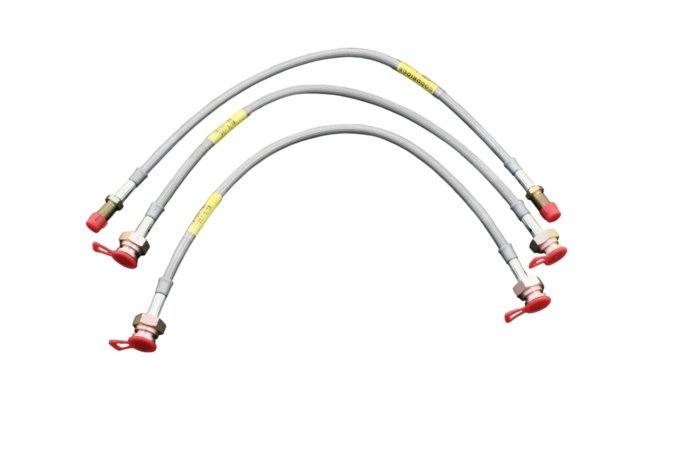 Przewody hamulcowe w oplocie metalowym Discovery od 95 kpl. na auto (50mm dłuższe) bez ABS