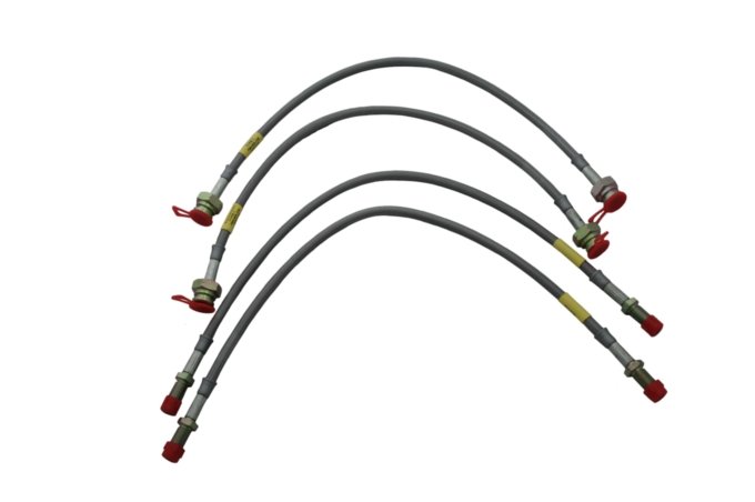 Przewody hamulcowe w oplocie metalowym Discovery od 95 kpl. na auto (50mm dłuższe) z ABS